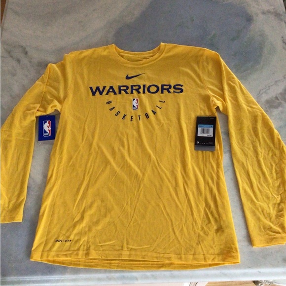Men’s Nike Dri-Fit Long-sleeve shirt.  Size M.  NBA Golden State Warriors.  New. - Picture 1 of 6